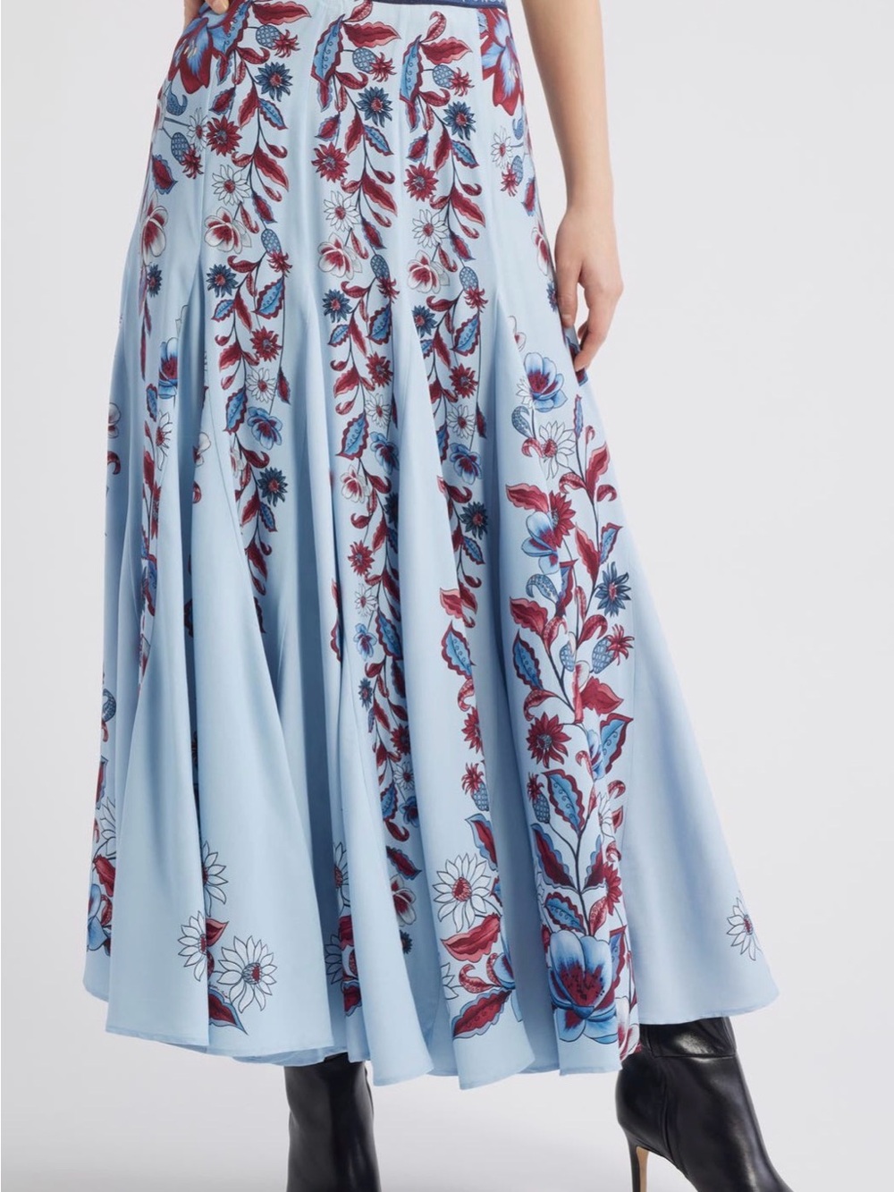 Farm Rio Marcelle Soft Blue Maxi Skirt, Medium
